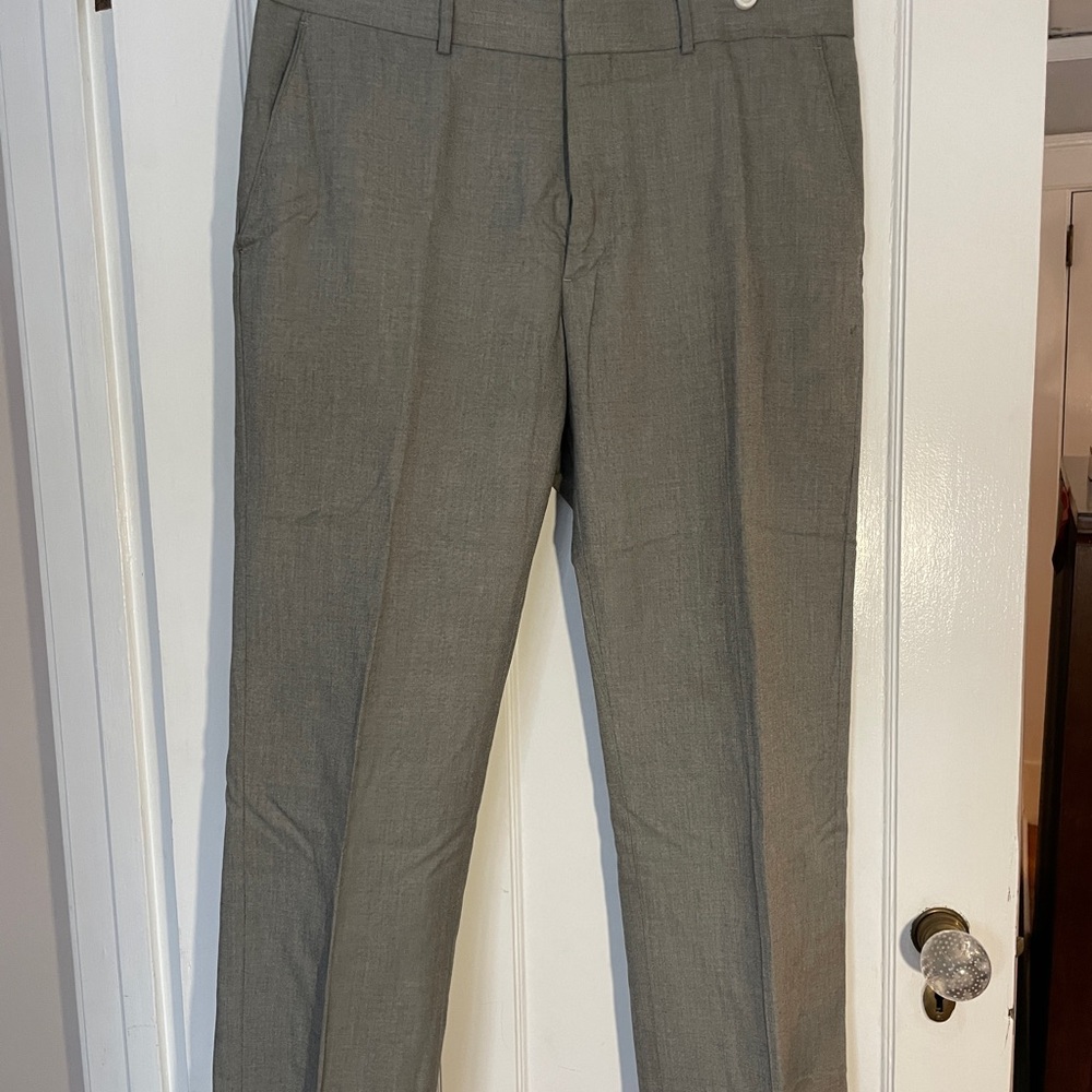 Banana Republic Gray Dress Pants with Sharp Crease 35x30